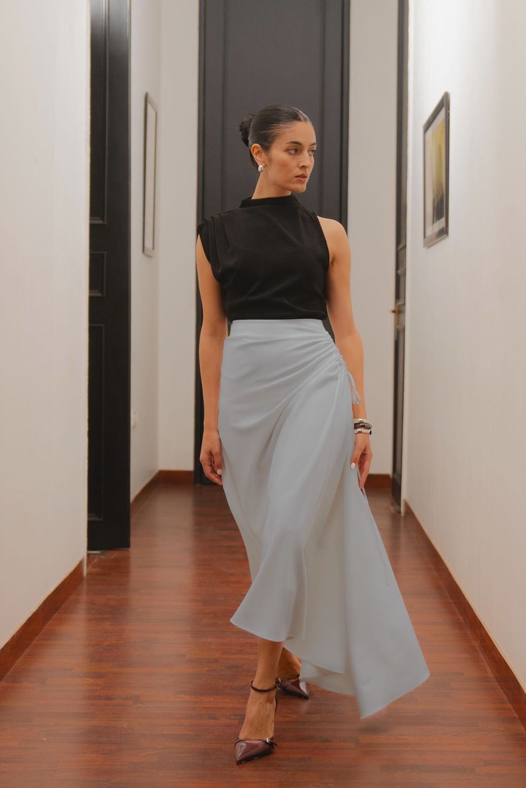 Roule Skirt in Grey